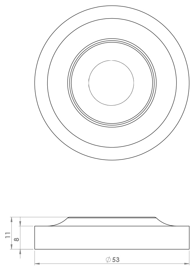 53mm Plain Covered Rose